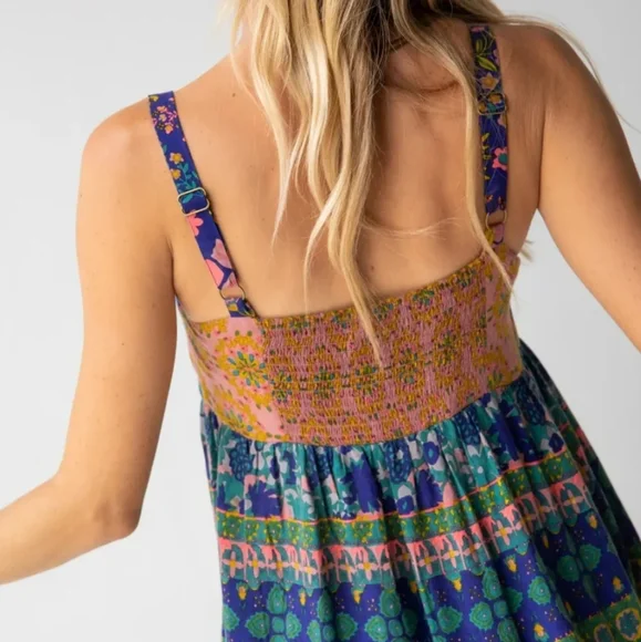 NATURAL LIFE Floral Dress - Blue, Pink, Green - Picture 4 of 5